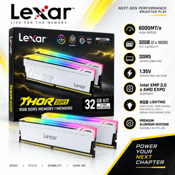 Lexar THOR RGB 32GB (2x16GB) DDR5 6000MHz Desktop RAM