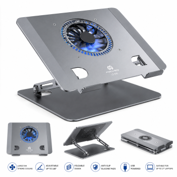 MIKUSO LS-098 Aluminum Laptop Cooling Pad with Adjustable Stand
