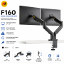 NB Ergonomic F160 Dual Monitor Arm Gas Spring Desk Mount (17–27") – Black