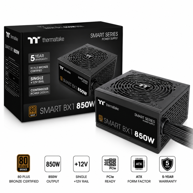 Thermaltake Smart BX1 850W 80 Plus Bronze ATX Power Supply