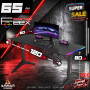 FEEX RGB Gaming Table 120x60cm Black Carbon Fiber Gaming Desk with RGB Lights & Ergonomic Design