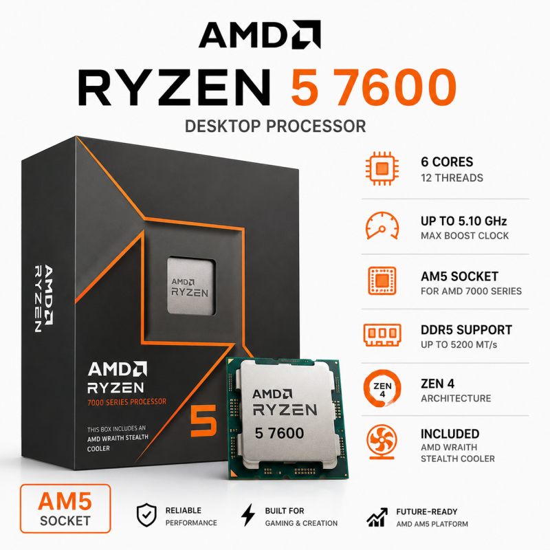 AMD Ryzen 5 7600 Desktop Processor