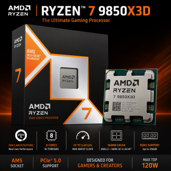 AMD Ryzen 7 9850X3D Desktop Processor