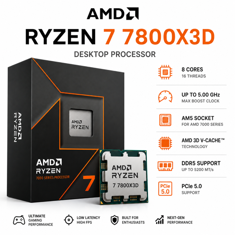AMD Ryzen 7 7800X3D Desktop Processor AMD Ryzen 7 7800X3D Desktop Processor