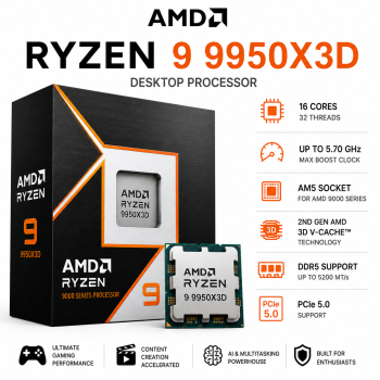 AMD Ryzen 9 9950X3D Desktop Processor