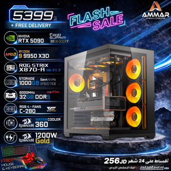 Ammar Gaming PC AMD Ryzen 9 9950X3D | RTX 5090 32GB | 32GB DDR5 6000MHz | 1TB Gen4 NVMe SSD | ROG STRIX X870-A WiFi 7 | DarkFlash C280 Case