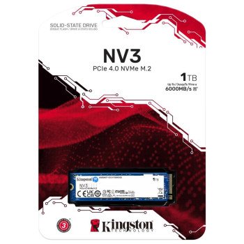 Kingston NV3 1TB PCIe 4.0 NVMe M.2 SSD 6000MB/s Internal Storage Kingston NV3 1TB PCIe 4.0 NVMe M.2 SSD 6000MB/s Internal Storage