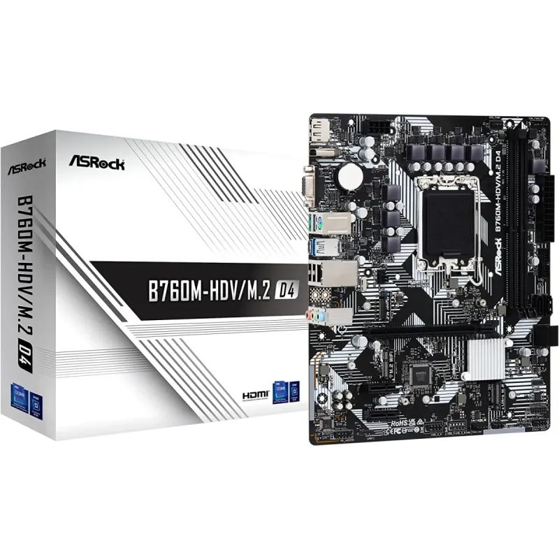 ASRock B760M-HDV/M.2 D4 DDR4 LGA1700 Micro-ATX Motherboard