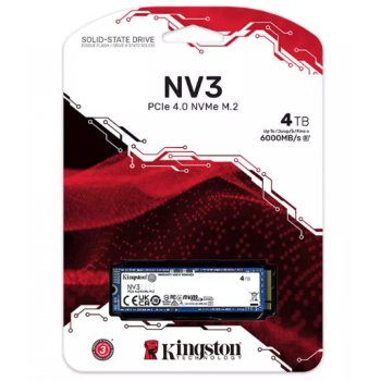 Kingston NV3 4TB PCIe 4.0 NVMe M.2 SSD 6000MB/s Internal Storage Kingston NV3 4TB PCIe 4.0 NVMe M.2 SSD 6000MB/s Internal Storage