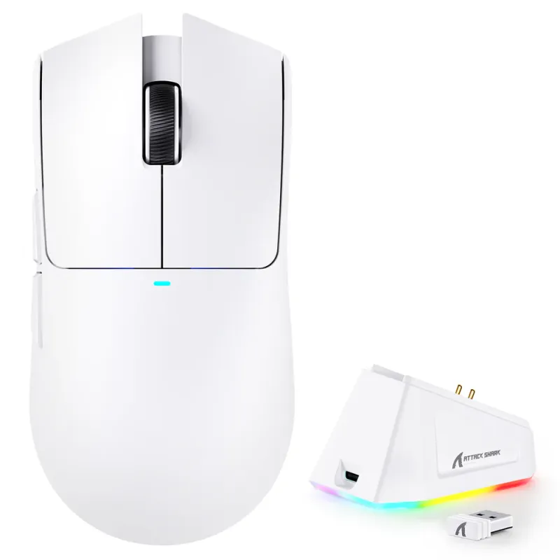 ATTACK SHARK X11 Wireless Gaming Mouse with Charging Dock - White ATTACK SHARK X11 Wireless Gaming Mouse with Charging Dock - White